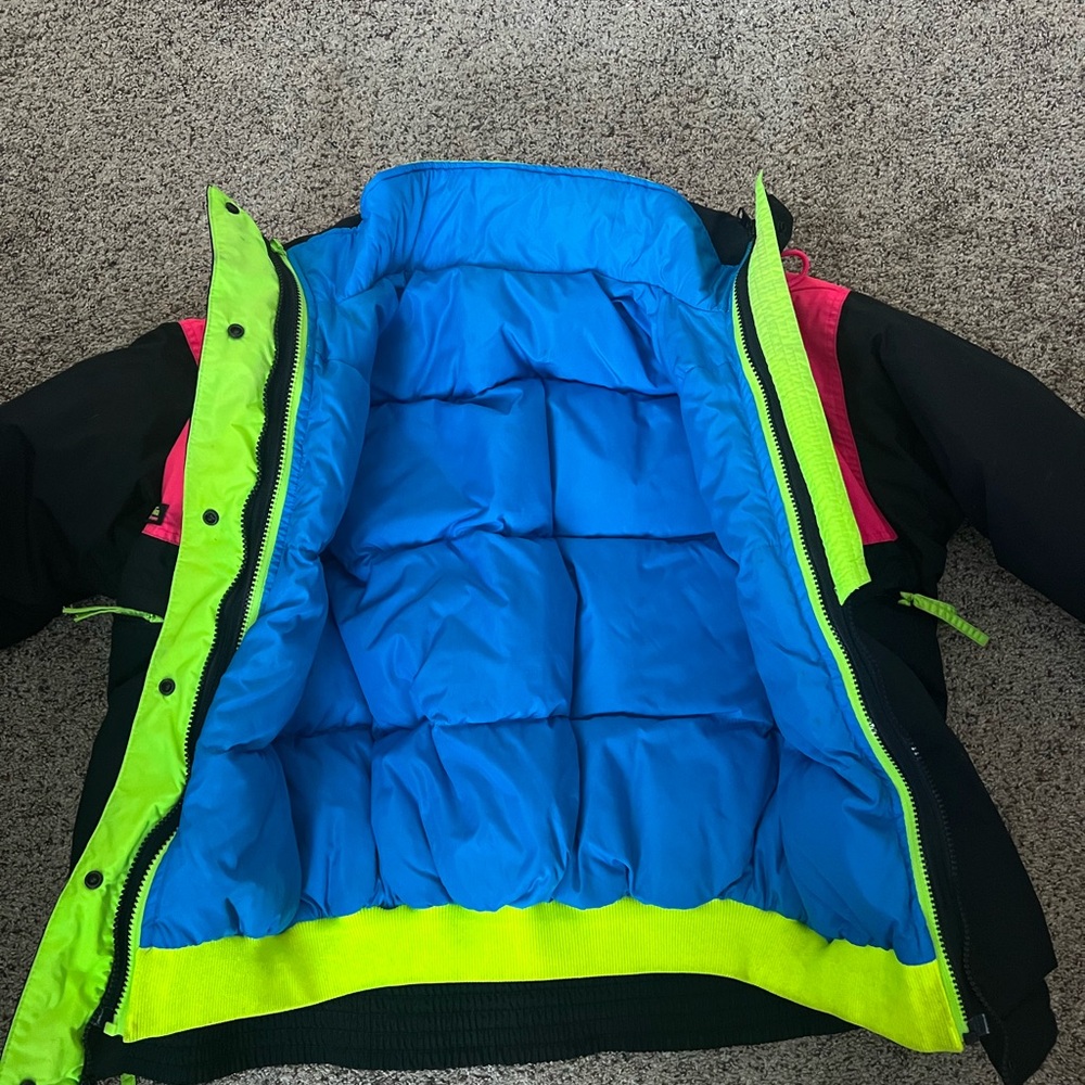 Vintage 90’s Columbia Neon Doubled Lined Coat - Picture 5 of 8